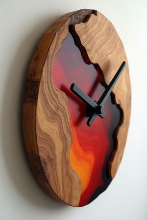 Horloge Murale Artisanale en Résine Époxy : Le Temps Sublimé en Œuvre d'Art - miniature 9